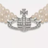 Collier ras du cou Three Row Pearl Bas Relief