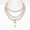 Collier ras-du-cou à trois rangs de perles