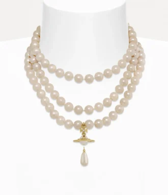 Collier ras-du-cou à trois rangs de perles Collier ras-du-cou à trois rangs de perles