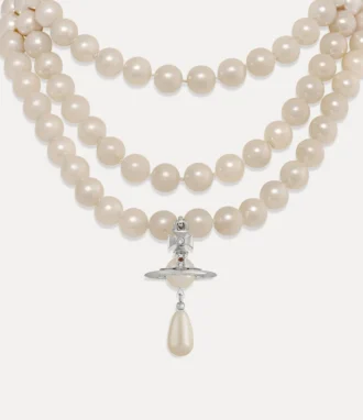 Collier ras-du-cou à trois rangs de perles Collier ras-du-cou à trois rangs de perles