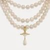 Collier ras-du-cou à trois rangs de perles