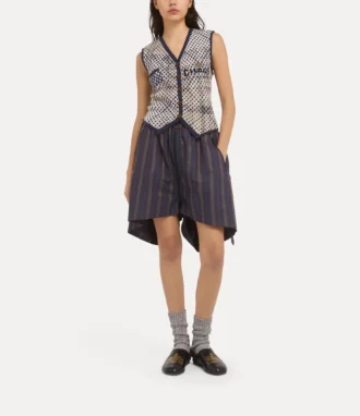 Gilet en tartan vieilli