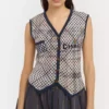 Gilet en tartan vieilli